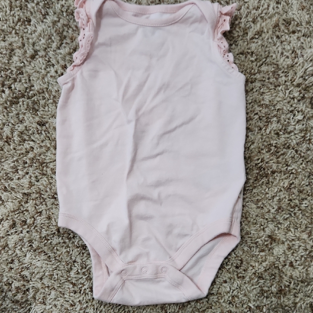 GAP Light Pink Ruffle Sleeve Bodysuit